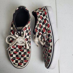 Vans Doheny Lace Up Low Top Sneakrs Checkered Cherry Cherries Youth Size 4